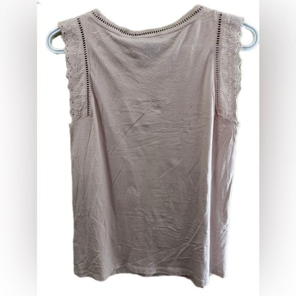 Women's Pink Lace Trim Top Banana Republic - Picture 2 of 4
